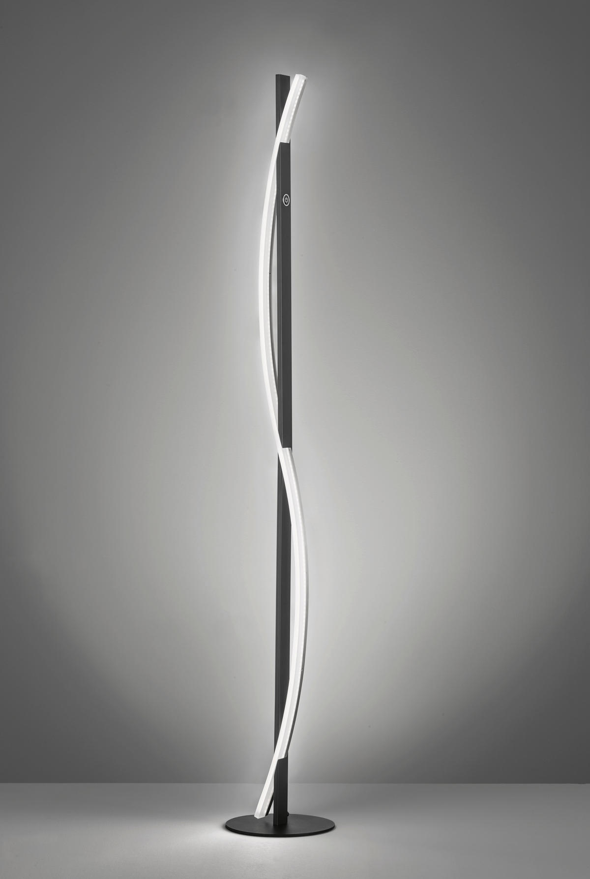 LED-STEHLEUCHTE    - Schwarz/Weiß, Design, Kunststoff/Metall (144,5cm) - Fischer & Honsel