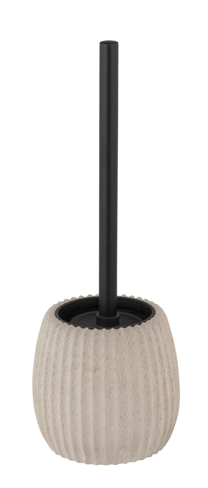 WC-BÜRSTENGARNITUR - Hellgrau/Schwarz, Basics, Naturmaterialien/Kunststoff (12,5/37,5/12,5cm) - Wenko