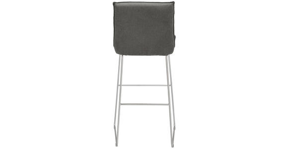 BARHOCKER in Metall, Textil Grau, Edelstahlfarben, Hellgrau - Edelstahlfarben/Hellgrau, Design, Textil/Metall (51/107/59cm) - Dieter Knoll