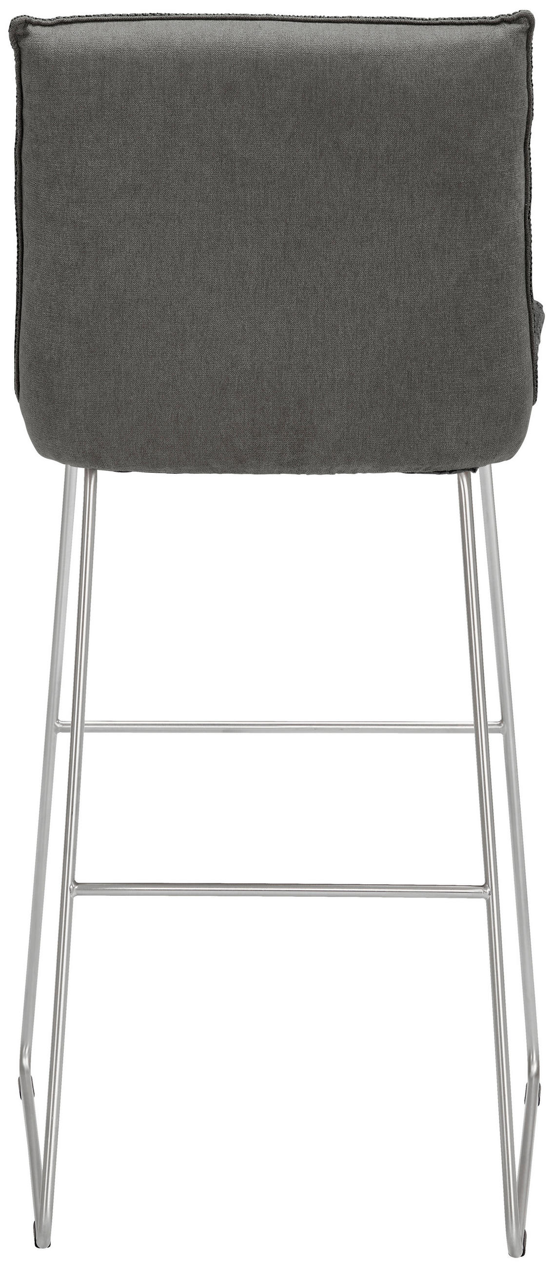BARHOCKER in Metall, Textil Grau, Edelstahlfarben, Hellgrau  - Edelstahlfarben/Hellgrau, Design, Textil/Metall (51/107/59cm) - Dieter Knoll