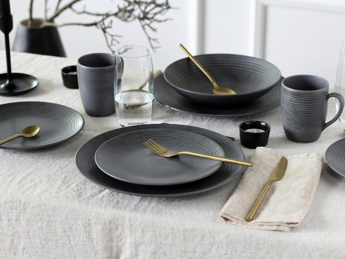 KOMPLETT SERVIS 16 delar  - antracit, Design, keramik - Creatable