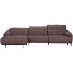 ECKSOFA in Echtleder Altrosa  165/313 cm  - Beige/Schwarz, Design, Leder/Metall (165/313cm) - Emilio Belluti