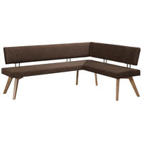 ECKBANK in Holz, Textil Dunkelbraun, Wildeiche  - Wildeiche/Eichefarben, Design, Holz/Textil (180/170cm) - Venda