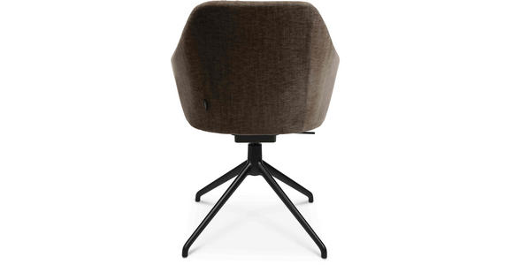 ARMLEHNSTUHL in Aluminium Velours - Schwarz/Braun, Design, Textil/Metall (58/81,5-84,5/60cm) - Johann Jakob