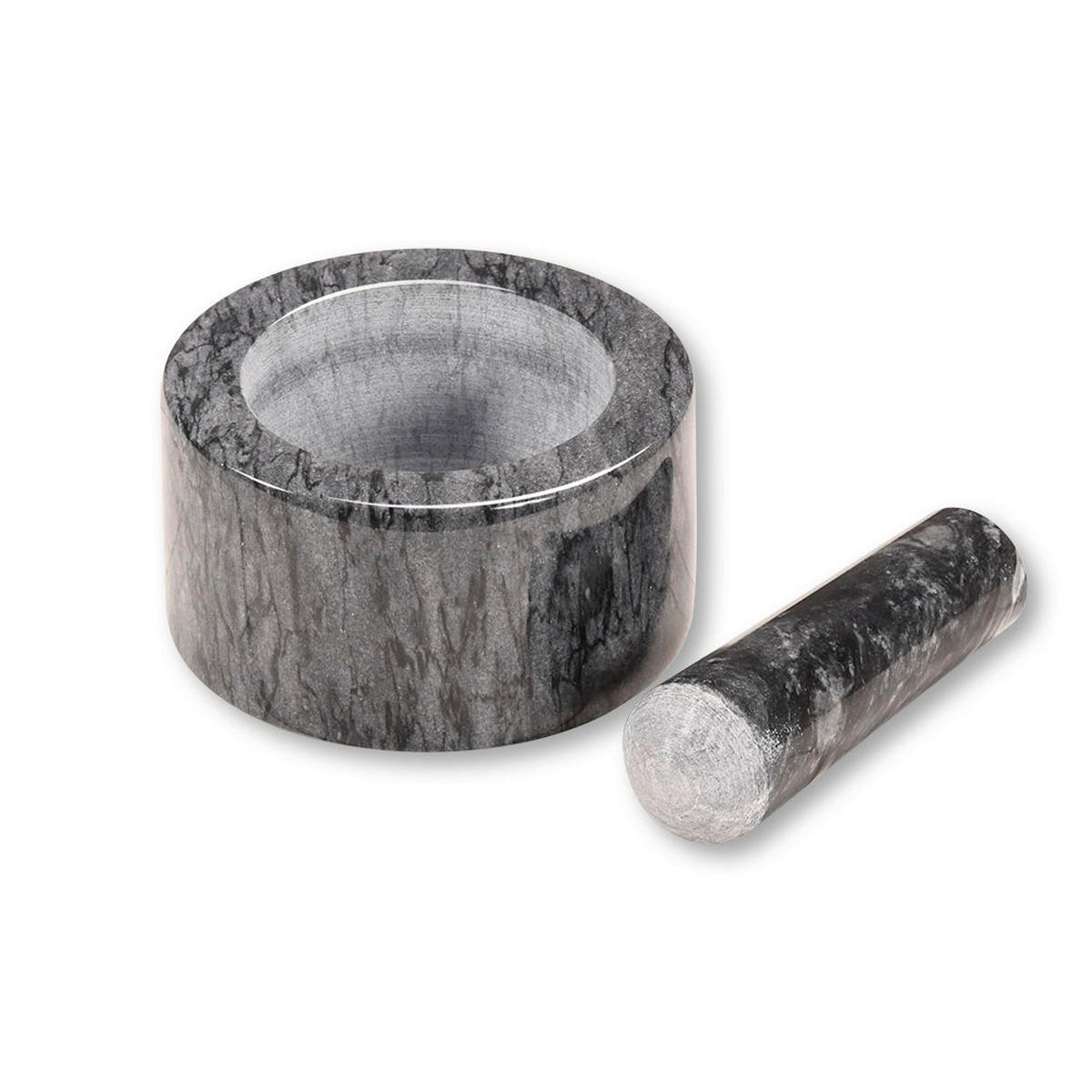 MÖRSERSET  - Schwarz, Basics, Naturmaterialien (13/13/8cm) - Kesper