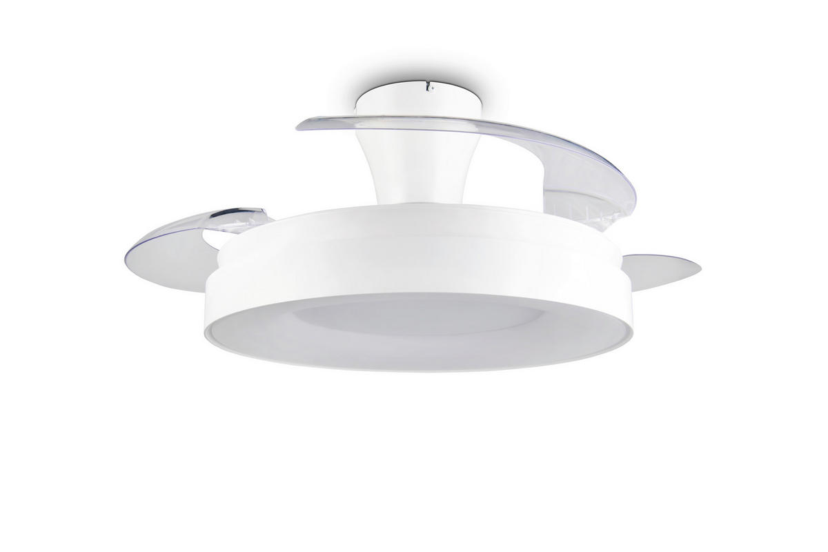 DECKENVENTILATOR - Klar/Weiß, Design, Kunststoff/Metall (49.5/29cm)