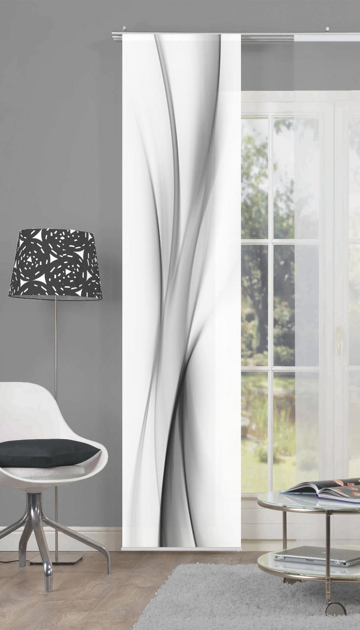 FLÄCHENVORHANG   blickdicht   60/245 cm  - Grau, Design, Textil (60/245cm)