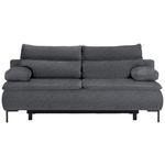 BOXSPRINGSOFA  in Webstoff Grau  - Schwarz/Grau, Design, Textil/Metall (202/93/100cm) - Novel