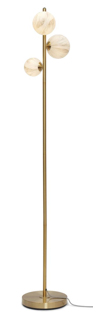 STEHLEUCHTE Carrara/Globus 25/159 cm   - Goldfarben/Weiß, Basics, Glas/Metall (25/159cm) - It's about Romi