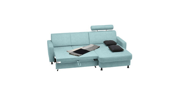ECKSOFA  in Webstoff Türkis  257/165 cm  - Türkis/Schwarz, Design, Kunststoff/Textil (257/165cm) - Xora