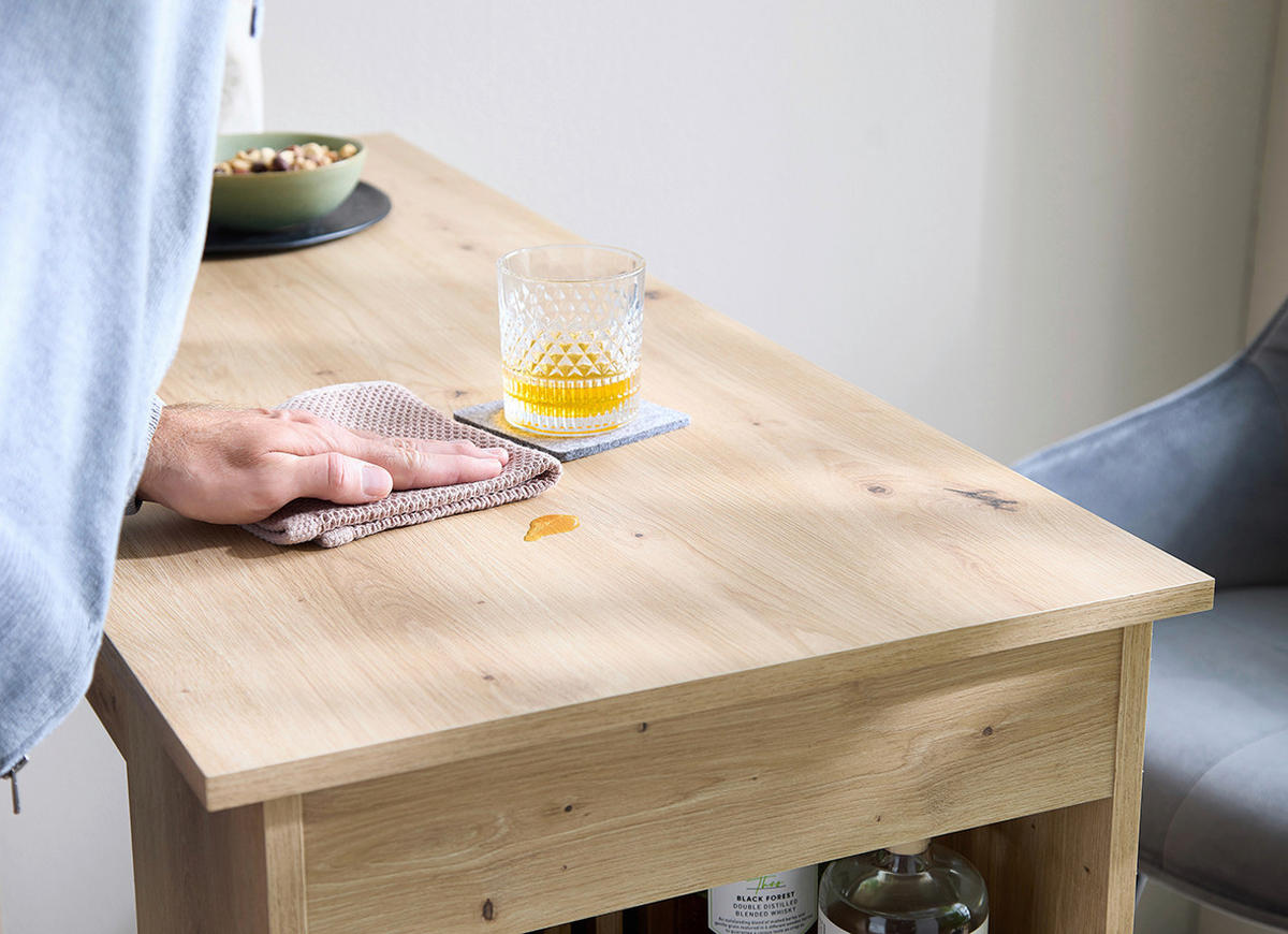 BARTISCH rechteckig Schwarz, Eiche Artisan  - Schwarz/Eiche Artisan, MODERN, Holzwerkstoff (115/50/103cm) - MID.YOU