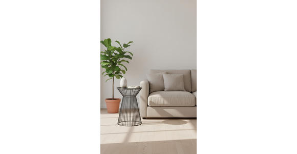 BEISTELLTISCH 33/33/47 cm Schwarz rund  - Schwarz, Trend, Metall (33/33/47cm) - Landscape