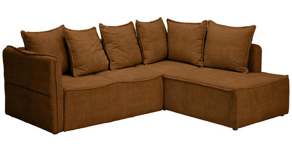 ECKSOFA Rostfarben Chenille  - Rostfarben/Schwarz, KONVENTIONELL, Kunststoff/Textil (233/193cm) - Carryhome