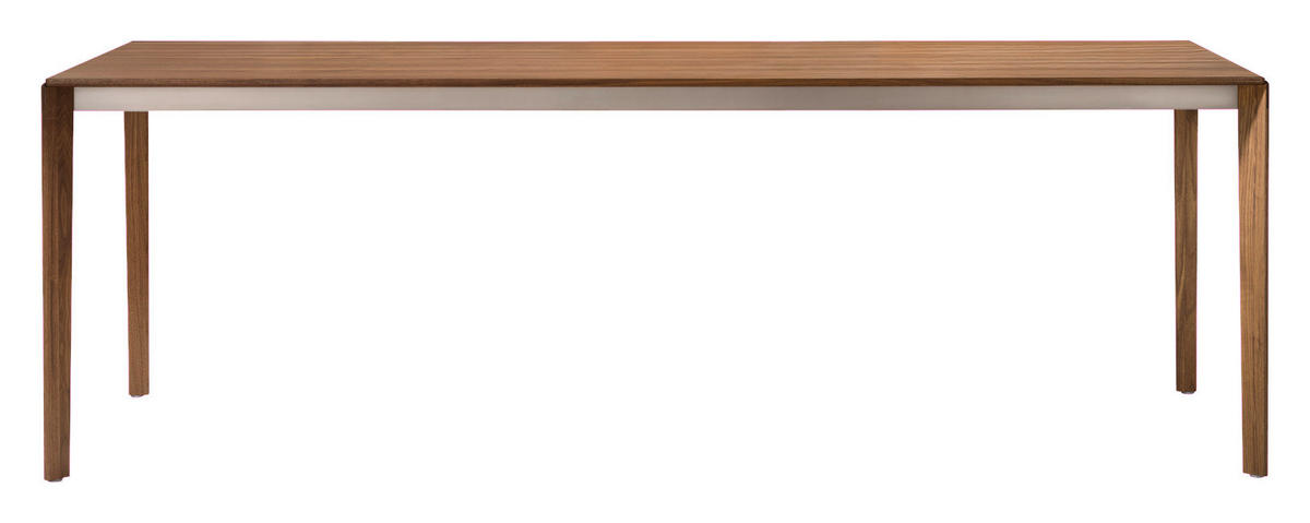 ESSTISCH in Holz, Metall 140/100/75 cm  - Edelstahlfarben/Nussbaumfarben, Design, Holz/Metall (140/100/75cm) - Team 7