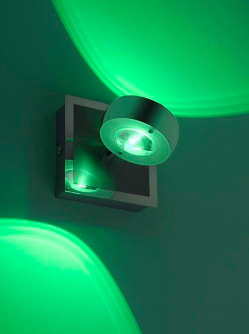 LED-WANDLEUCHTE    - Silberfarben, Design, Kunststoff/Metall (12/12/14cm)