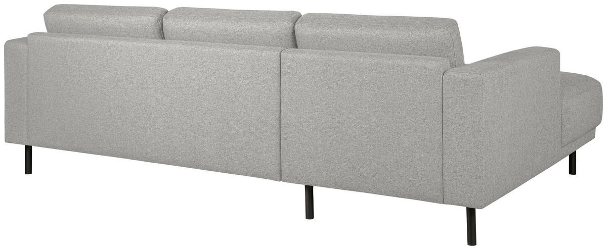 SOFFA i flatväv ljusgrå  - ljusgrå/svart, Design, metall/trä (238/78/142cm) - Pure Home Comfort