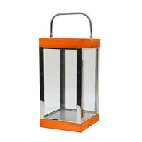 LATERNE - Edelstahlfarben/Braun, Basics, Glas/Holz (19/38/19cm) - Ambia Home