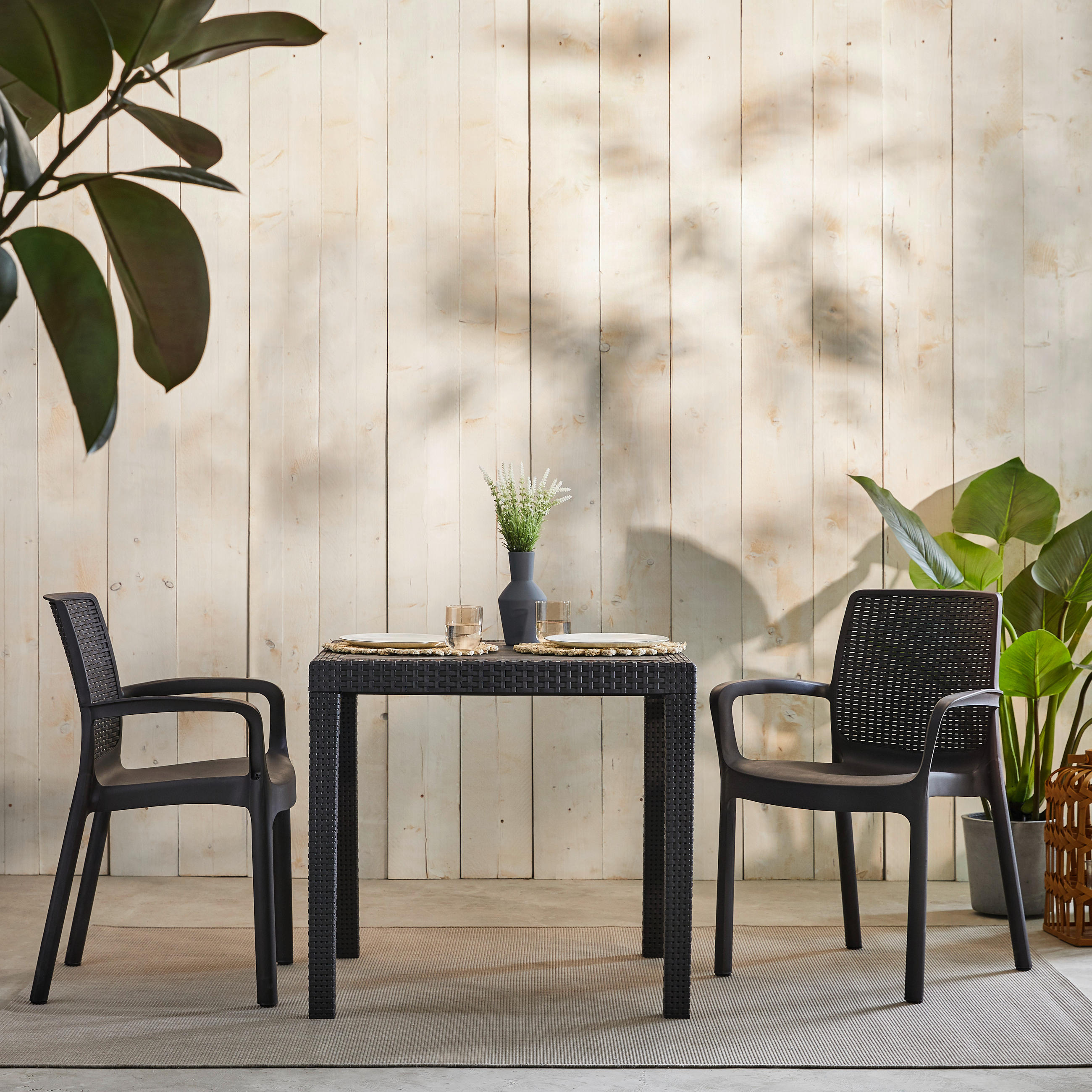 GARTENTISCH 79/79/72 cm Kunststoff quadratisch  - Anthrazit, KONVENTIONELL, Kunststoff (79/79/72cm)