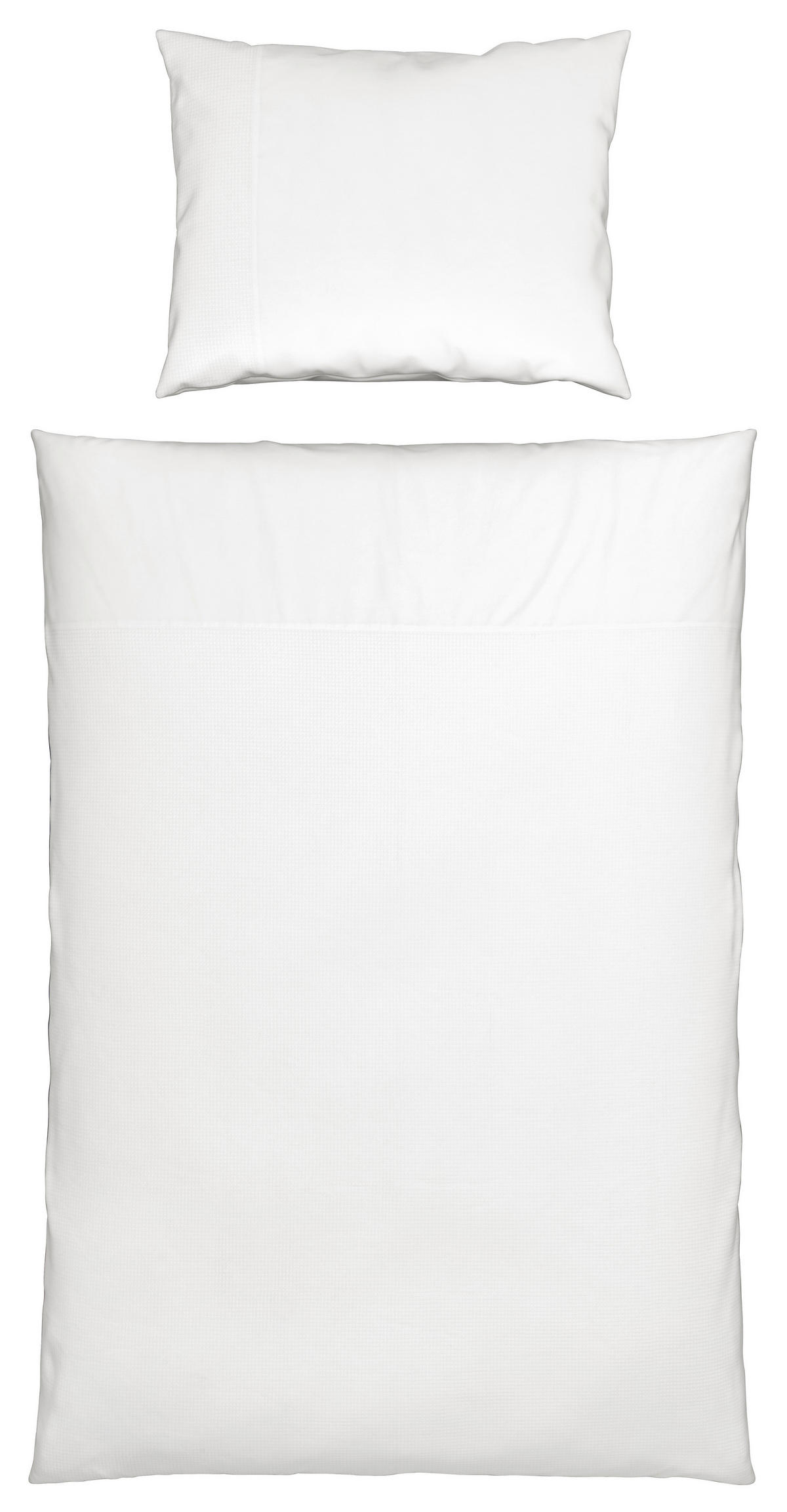 POSTELJINA 140/200 cm vafel tkanina bela  - bela, Konvencionalno, tekstil (140/200cm)