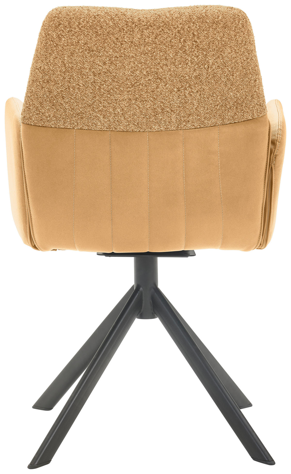 ARMLEHNSTUHL  in Lederlook, Webstoff  - Currygelb/Schwarz, Konventionell, Textil/Metall (57/87/63cm) - Valdera