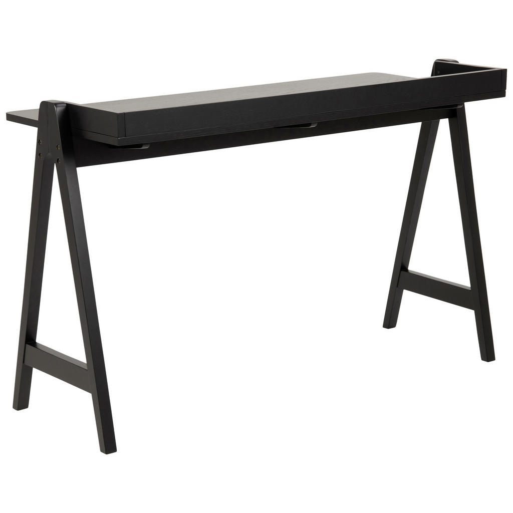 Thumbnail - Ambia Home Konsolentisch, Schwarz, Holz, Eiche, Kautschukholz, furniert, massiv, rechteckig, eckig, 51.6x80x126.6 cm, Re...