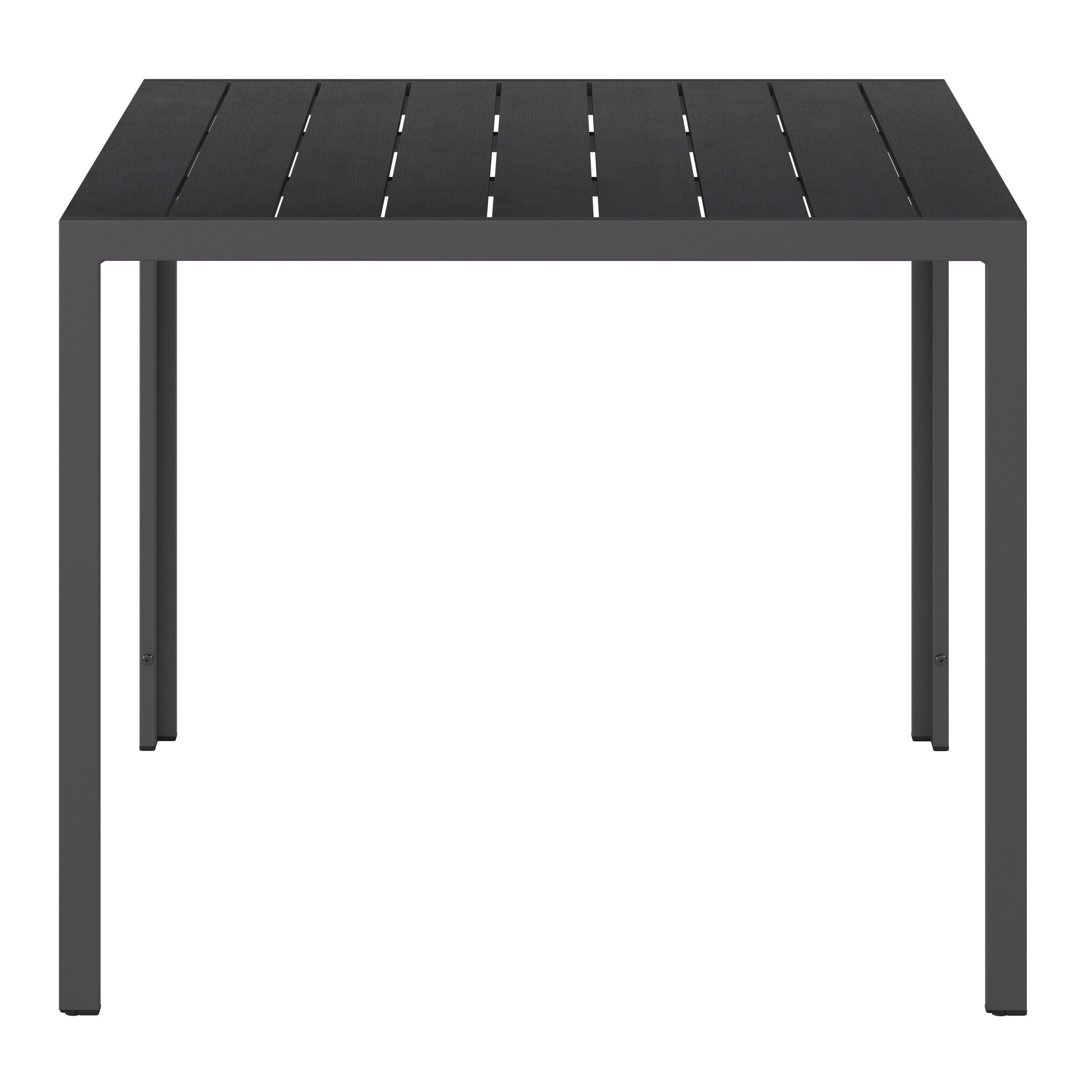 GARTENTISCH Metall, Kunststoff quadratisch  - Schwarz, MODERN, Kunststoff/Metall (90/74/90cm) - Ambia Garden