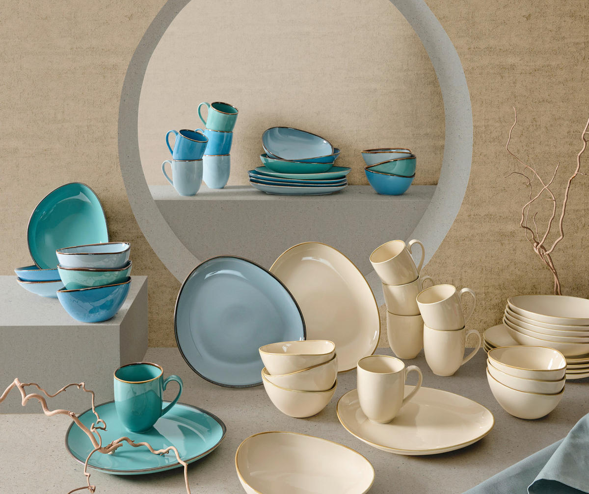 SERVICIU DE MASĂ COMPLET 24 piese  - bej, Trend, ceramică - Novel