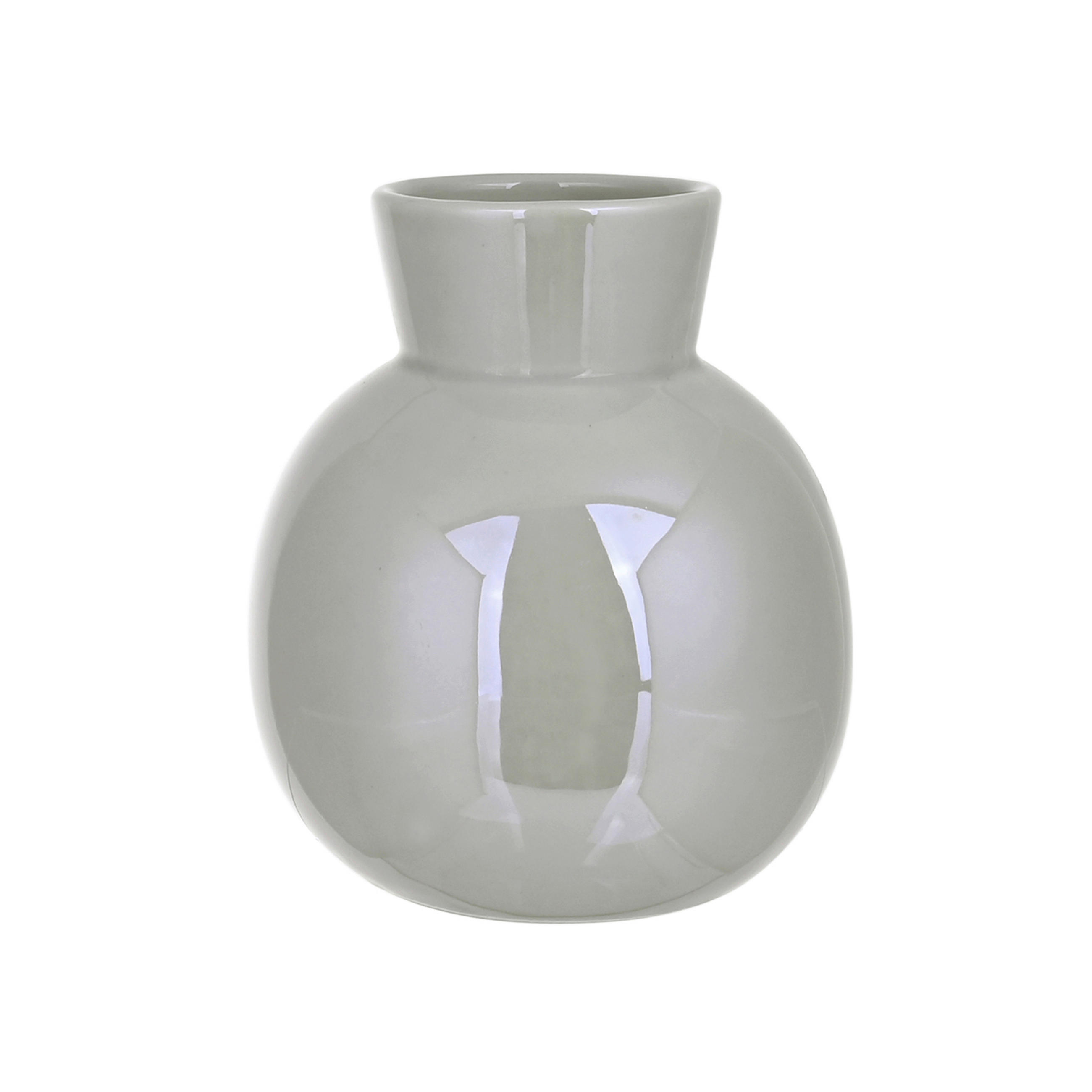 VAZA  11,6/13,5 cm    keramika  - svetlosiva, Osnovno, keramika (11,6/13,5cm) - Ambia Home
