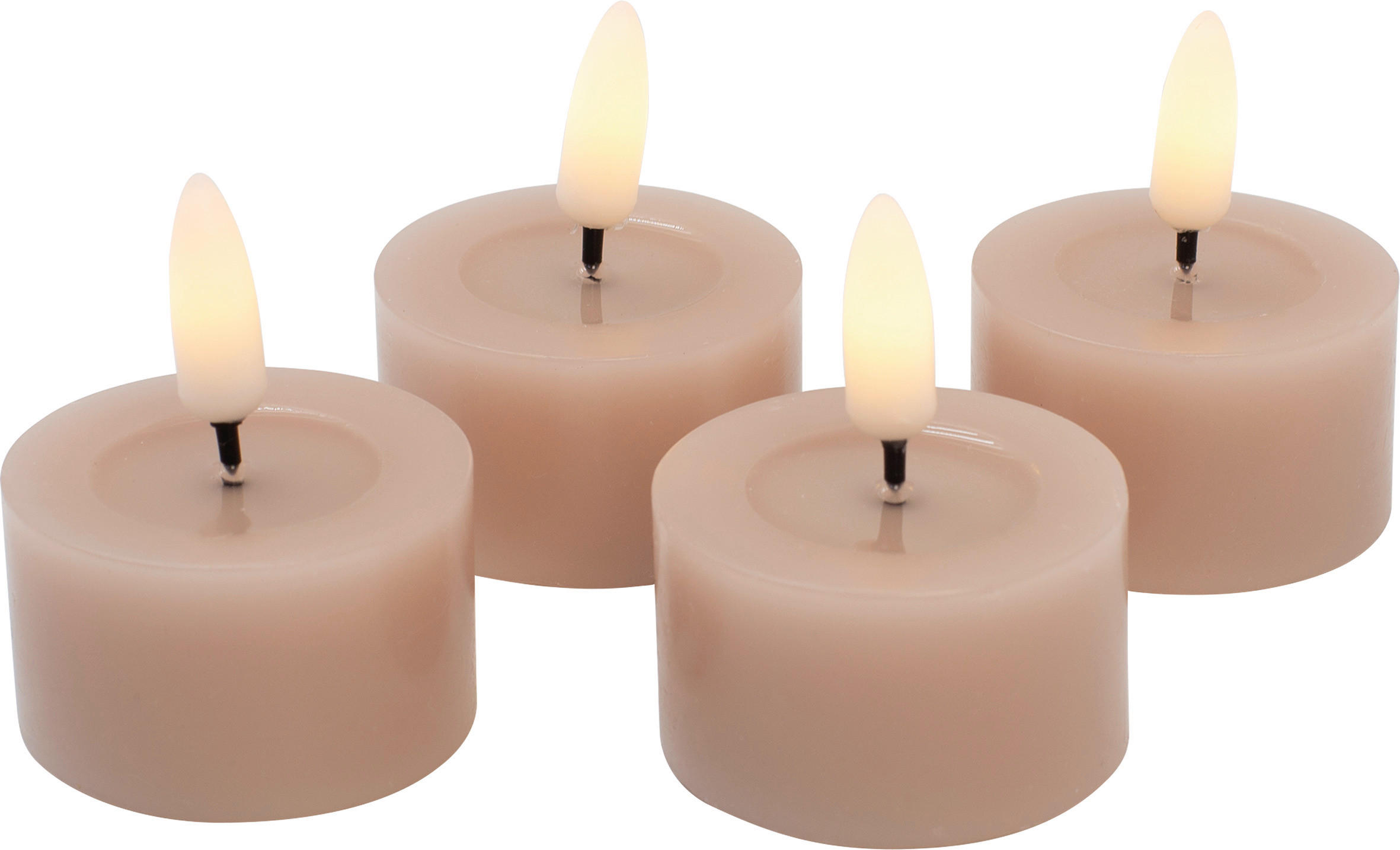 VÄRMELJUS MED LED  - ljusrosa, Lifestyle, plast/paraffin (4,5/2,5cm) - Ambia Home