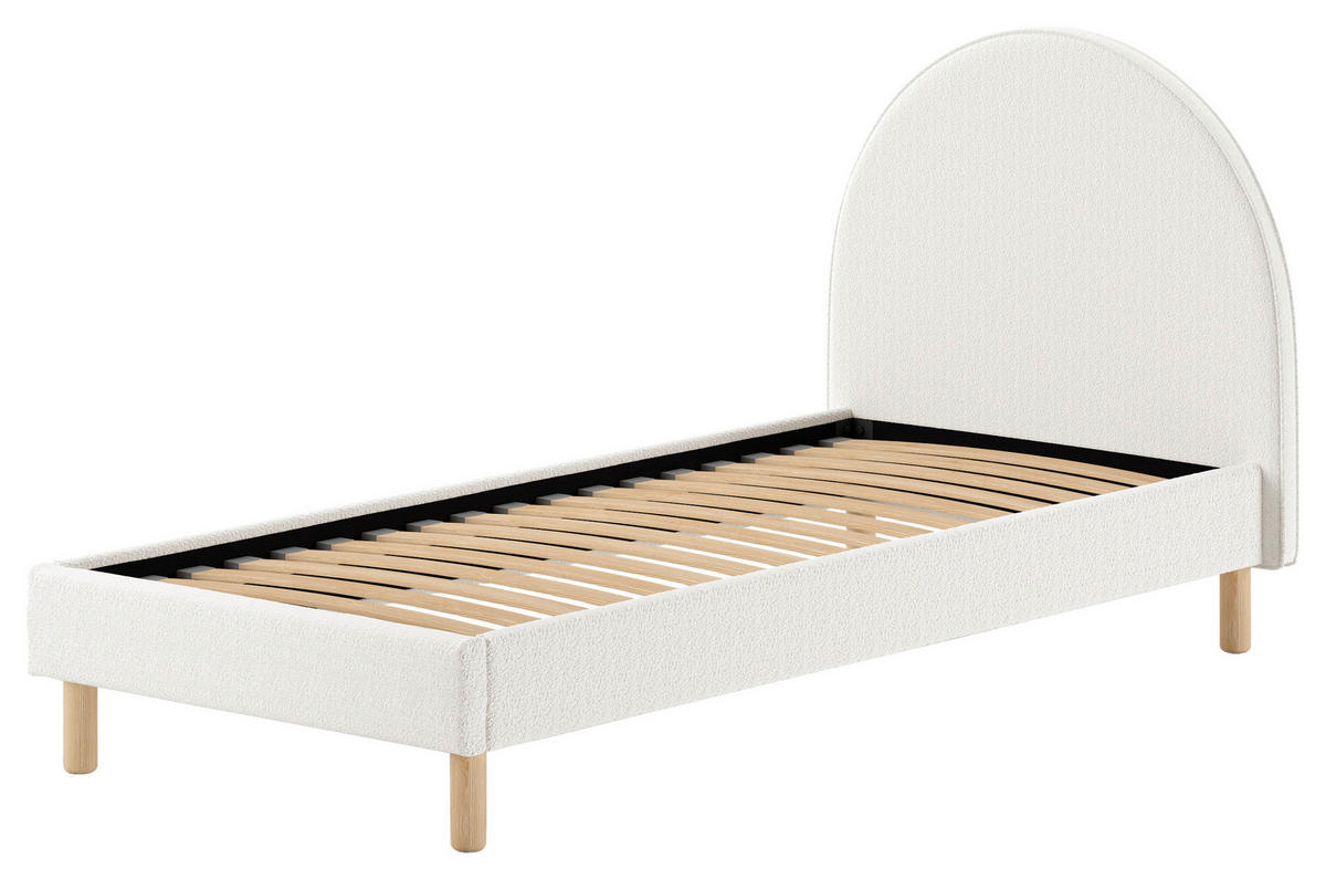 KINDER-/JUNIORBETT 90/200 cm  in Weiß  - Naturfarben/Weiß, ROMANTIK / LANDHAUS, Holz/Textil (90/200cm) - MID.YOU