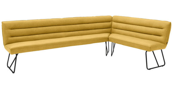 ECKBANK 304/184 cm  in Gelb, Schwarz  - Gelb/Schwarz, Design, Textil/Metall (304/184cm) - Dieter Knoll