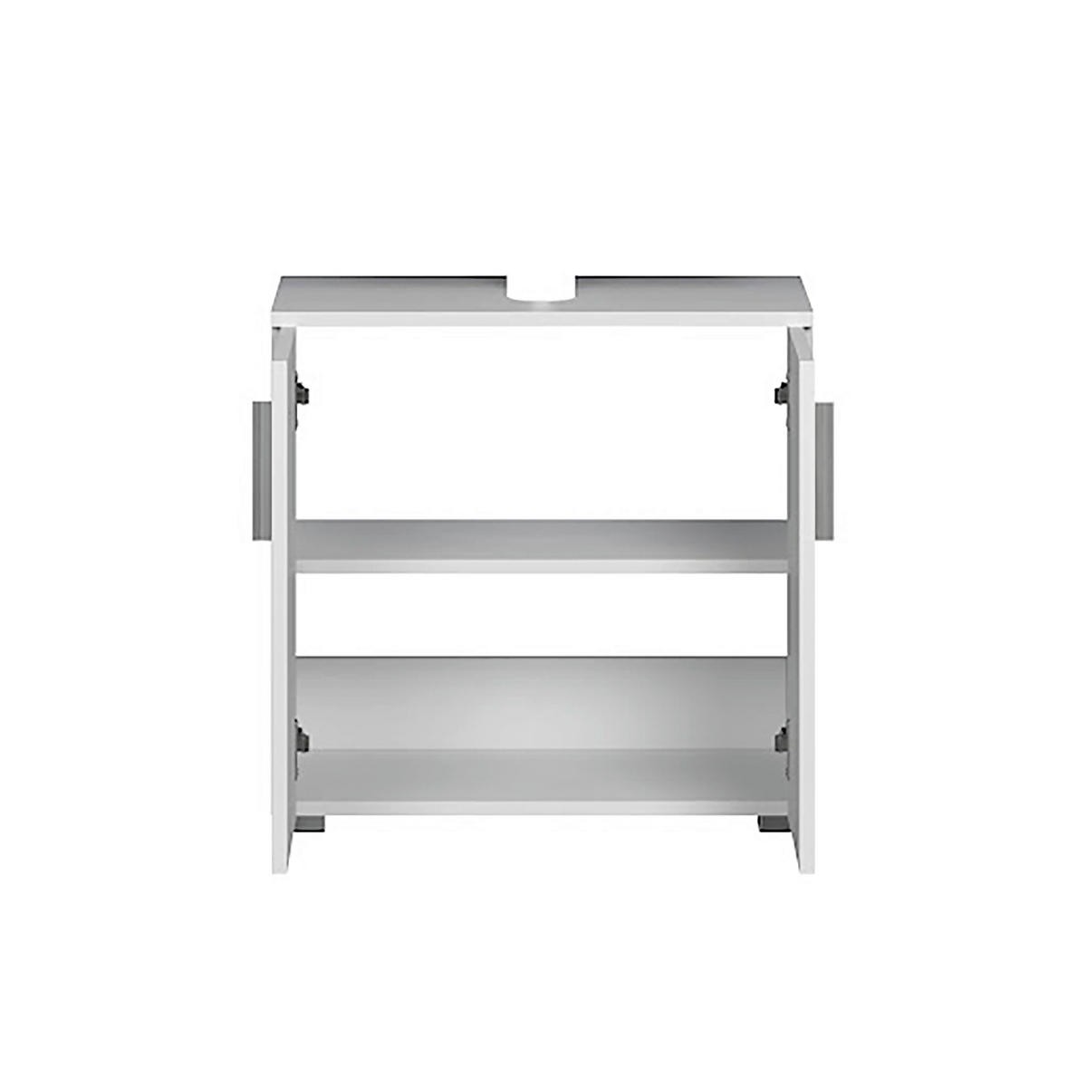 WASCHBECKENUNTERSCHRANK 60/58/34 cm  - Weiß Hochglanz/Silberfarben, Trend, Holzwerkstoff/Kunststoff (60/58/34cm) - MID.YOU