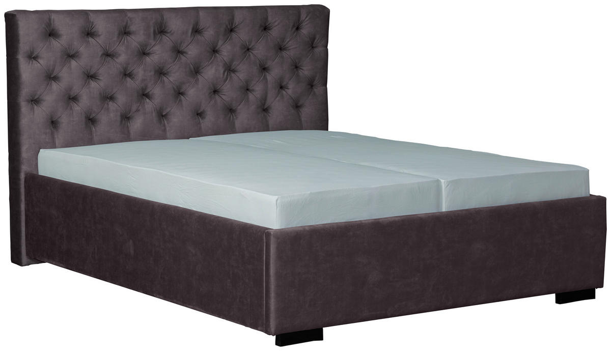 POLSTERBETT 180/200 cm  in Anthrazit  - Anthrazit/Schwarz, Design, Holz/Textil (180/200cm) - Boxxx
