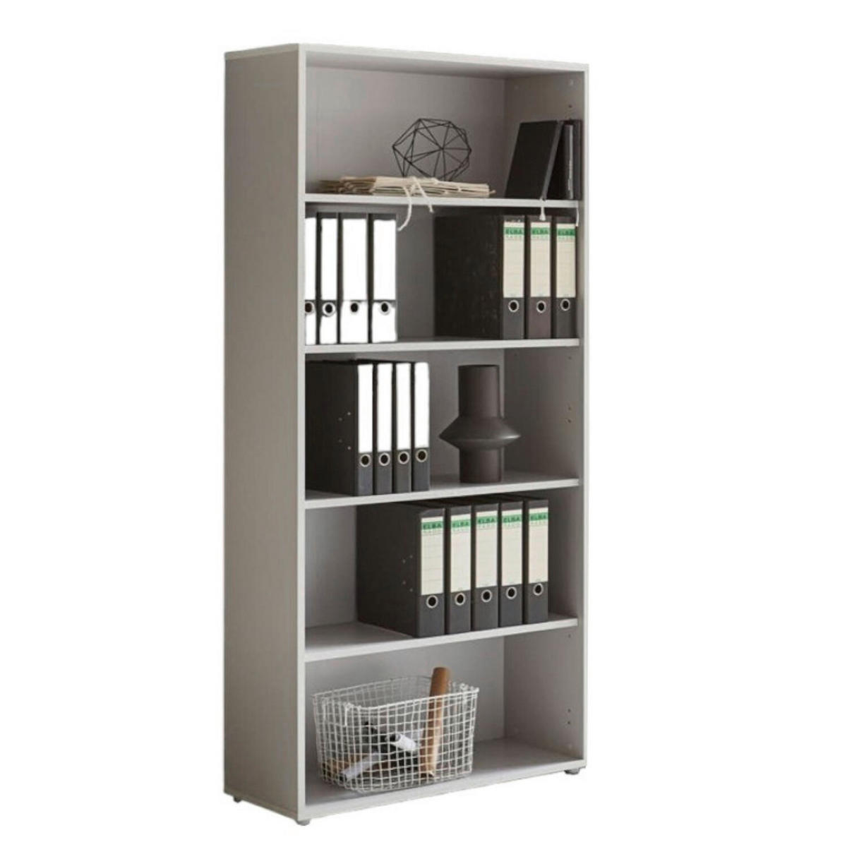 AKTENSCHRANK 337,6/185,6/33 cm  - Weiß Hochglanz/Grau, MODERN, Holzwerkstoff (337,6/185,6/33cm) - MID.YOU
