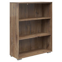 AKTENREGAL Eiche dunkel  - Eiche dunkel/Silberfarben, KONVENTIONELL, Holzwerkstoff/Kunststoff (81/110/37cm) - Voleo