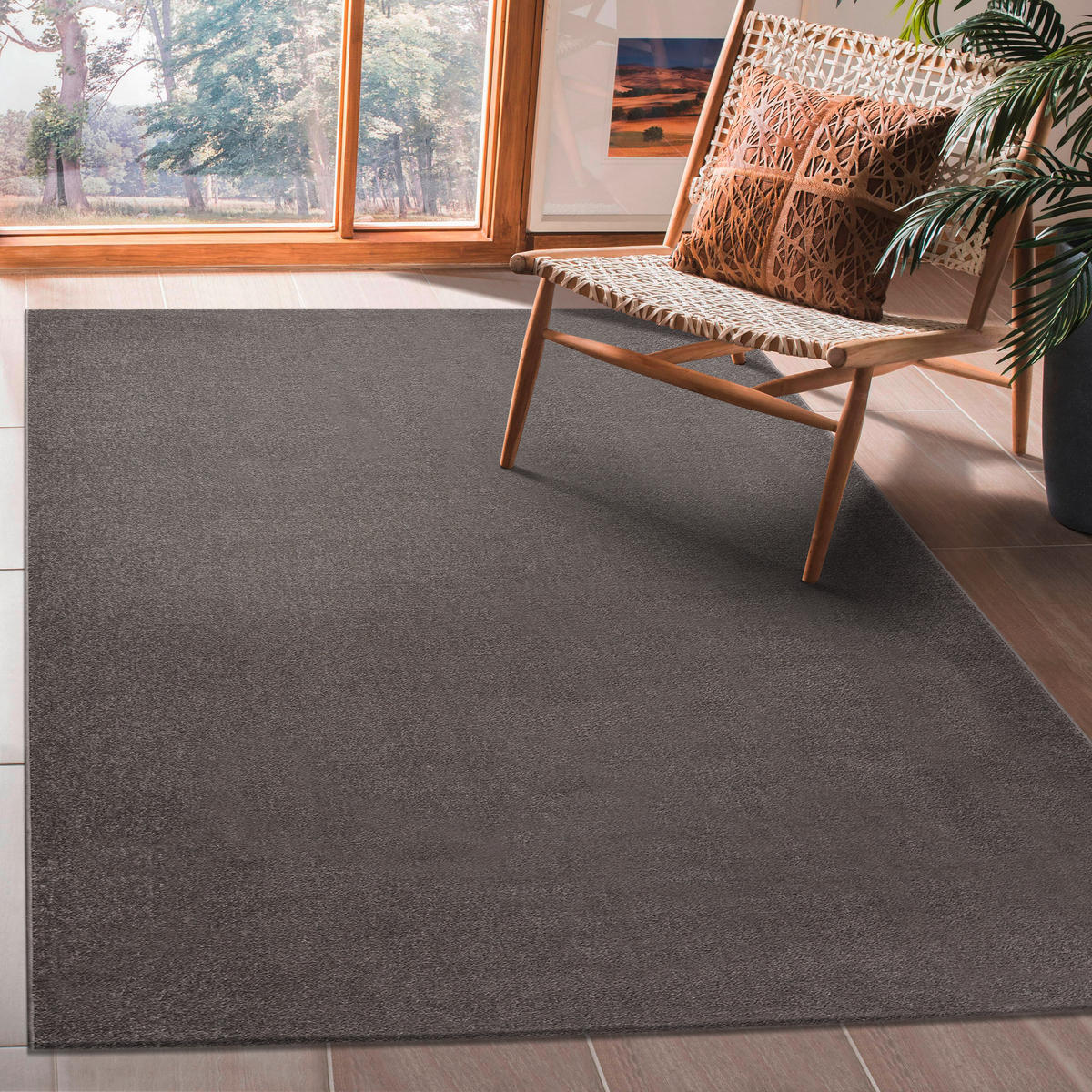WEBTEPPICH 60/110 cm Uni Grau  - Grau, LIFESTYLE, Kunststoff/Textil (60/110cm) - Novel