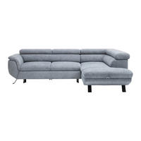 HÖRNSOFFA i vävt tyg grå  - grå/svart, Modern, metall/textil (257/198cm) - MID.YOU