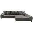 ECKSOFA in Webstoff Anthrazit  - Anthrazit/Schwarz, KONVENTIONELL, Kunststoff/Textil (310/185cm) - Carryhome