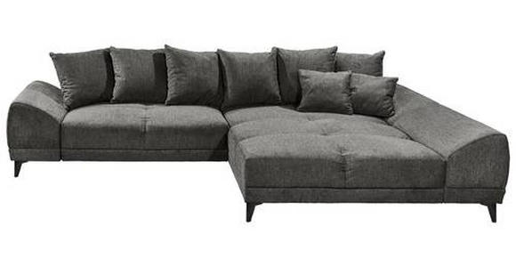 ECKSOFA in Webstoff Anthrazit  - Anthrazit/Schwarz, KONVENTIONELL, Kunststoff/Textil (310/185cm) - Carryhome