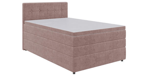 BOXSPRINGBETT 120/200 cm  in Hellrot  - Hellrot/Schwarz, KONVENTIONELL, Kunststoff/Textil (120/200cm) - Carryhome