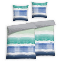 Bettwäsche 2er Set 4-teilig Seersucker 135/200 cm  - Blau, Basics, Textil (135/200cm) - Florella