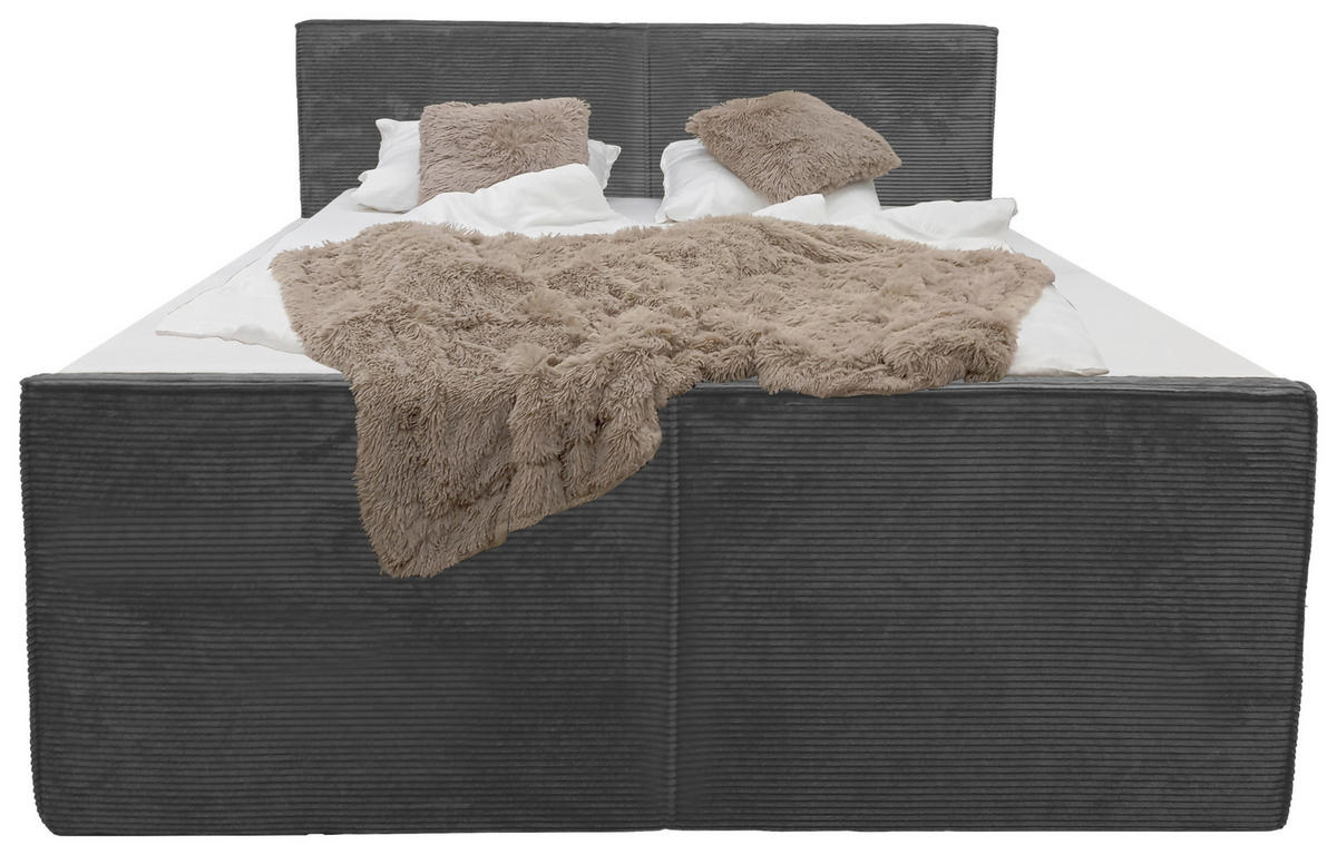 BOXSPRINGOVÁ POSTEĽ, 180/200 cm, sivá - sivá, Modern, textil (180/200cm) - Livetastic