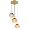 HÄNGELEUCHTE 43/150 cm    - Messingfarben, Design, Glas/Metall (43/150cm) - Globo