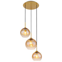 HÄNGELEUCHTE 43/150 cm    - Messingfarben, Design, Glas/Metall (43/150cm) - Globo