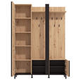 GARDEROBE  in 134,5/192,6/33,2 cm  - Schwarz/Eiche Artisan, Basics, Holzwerkstoff (134,5/192,6/33,2cm) - Carryhome