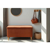 HOCKER 400 004  Cord Terracotta  - Terracotta/Naturfarben, Basics, Holz/Textil (91/58/41cm) - Livetastic