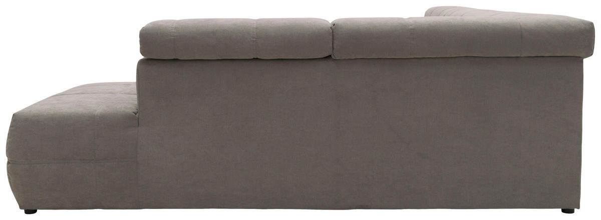 ECKSOFA in Mikrofaser Silberfarben  275/228 cm  - Silberfarben/Schwarz, Design, Kunststoff/Textil (275/228cm) - MID.YOU