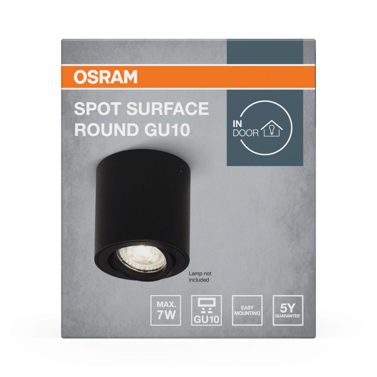 LED-DECKENLEUCHTE 8/9,5 cm   - Schwarz, Basics, Metall (8/9,5cm) - Osram