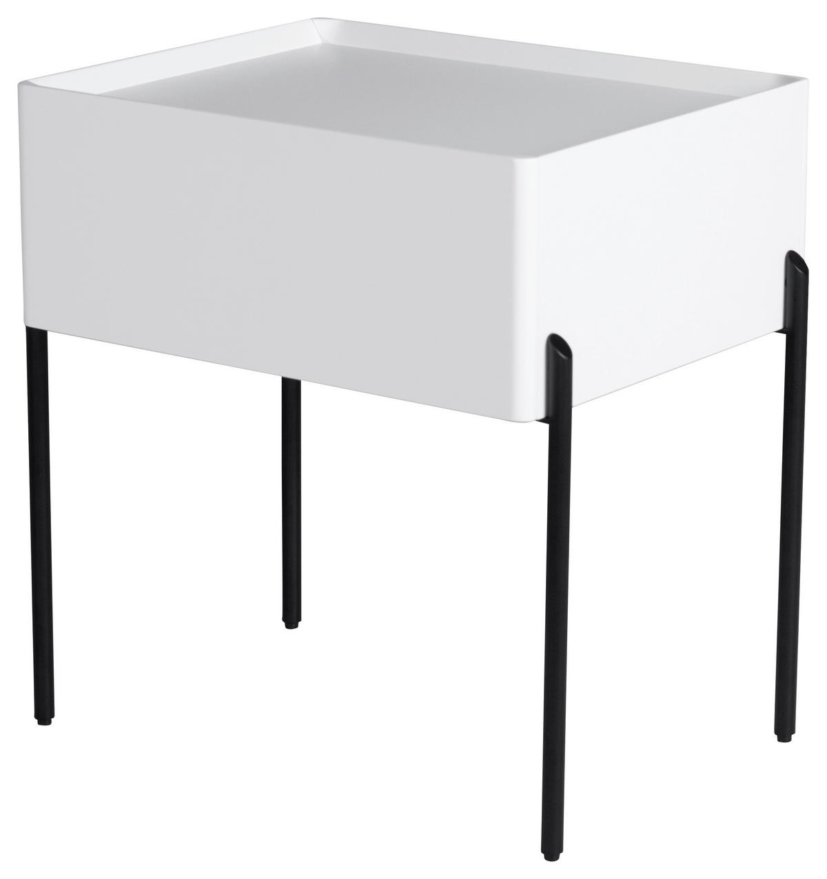 NOČNÍ STOLEK, bílá, 50/55/40 cm - bílá/černá, Design, kov/kompozitní dřevo (50/55/40cm) - Livetastic