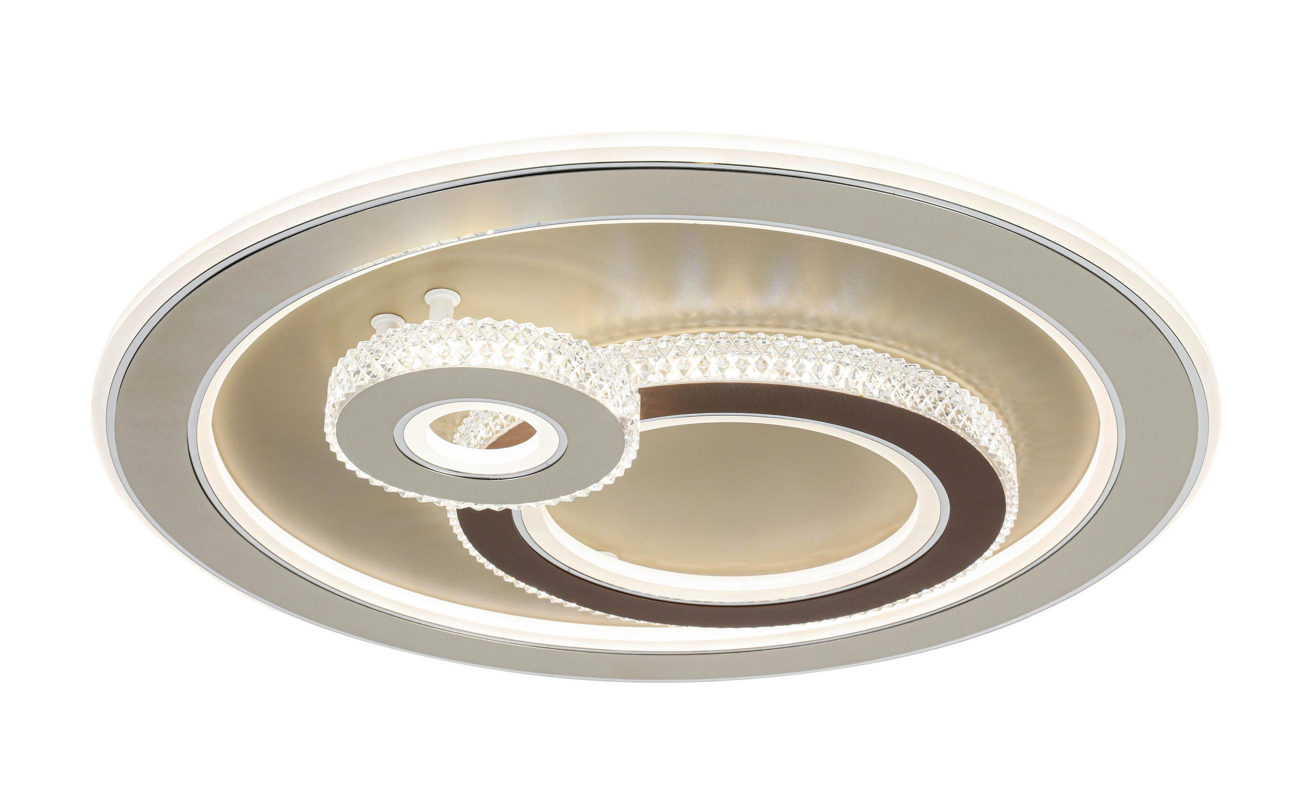 LED MENNYEZETI LÁMPA - krómszínű/barna, Trend, műanyag/fém (48/9cm) - Novel